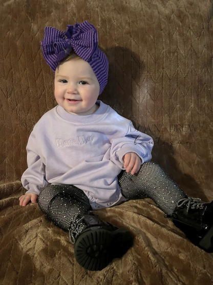 Custom Embroidered Sweater Bubble Romper — CLOSES 7/16
