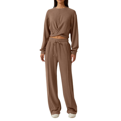 Twist Crop Sweatshirt & Pant Set