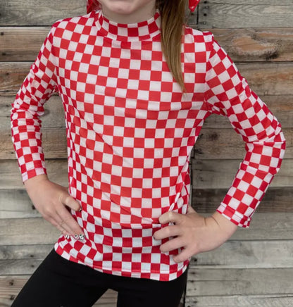 Mommy & Me Checkered Mesh Tops