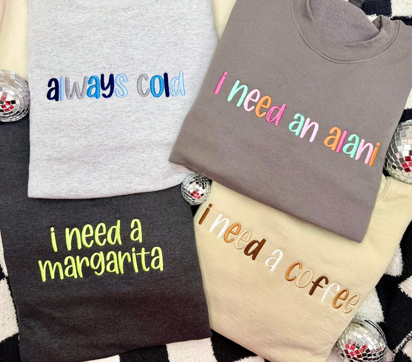 Custom Sayings Embroidered Crew & Tee - CLOSES 8/1