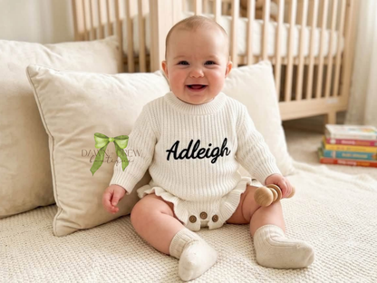 Personalized Knit Sweater Romper — CLOSES 7/16