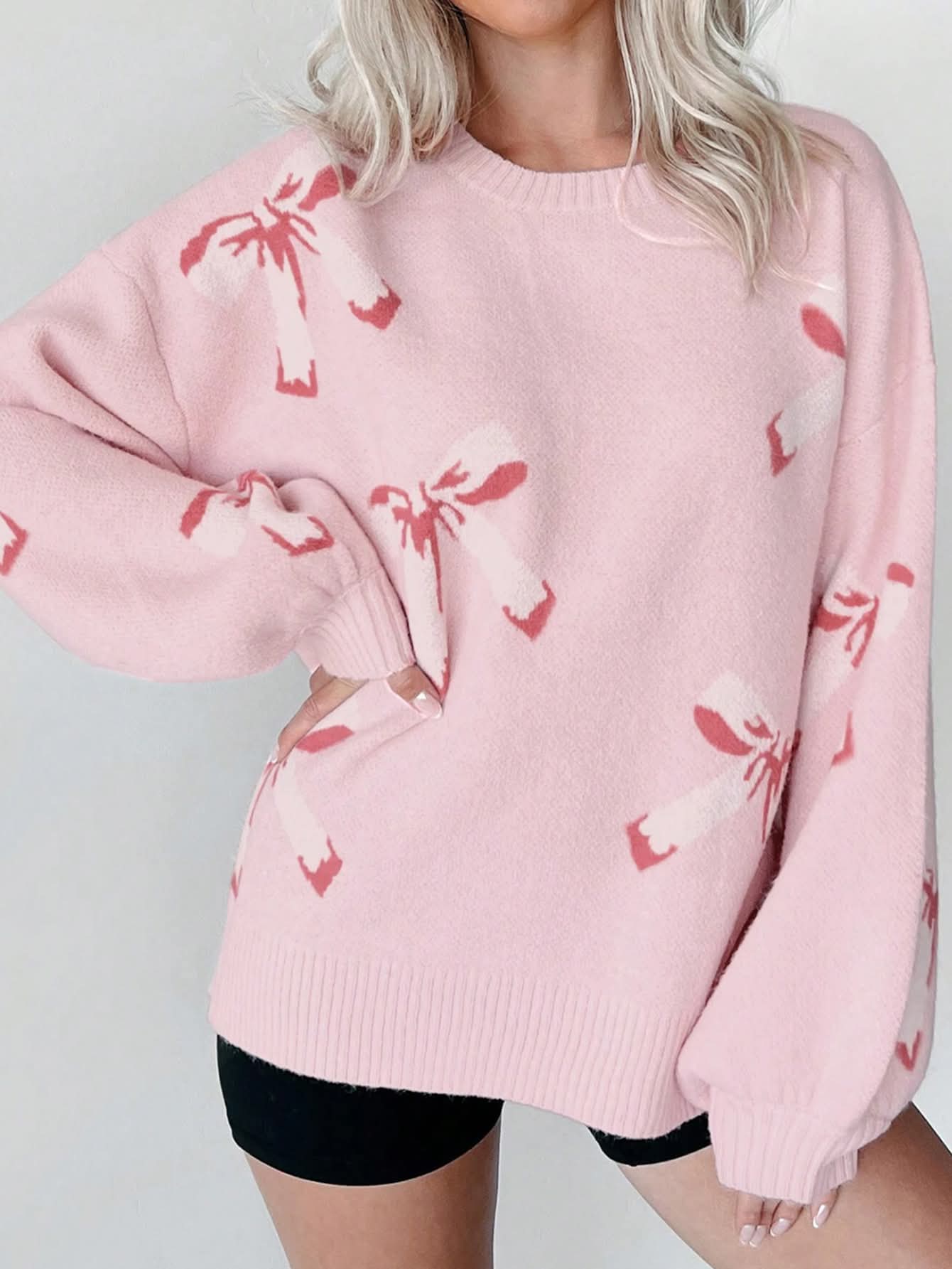 Jacquard Bow Sweater