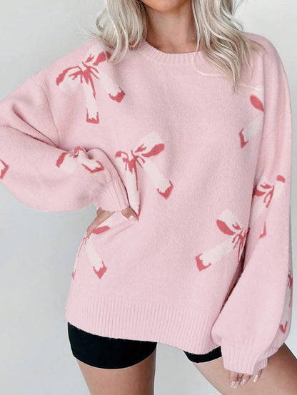 Jacquard Bow Sweater