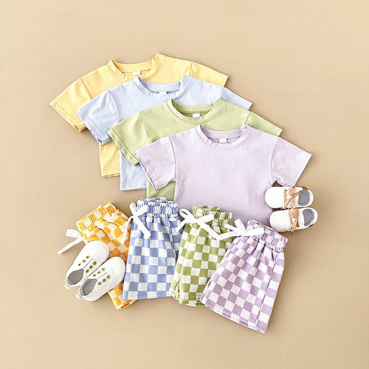 Custom Tee & Checkered Shorts Set