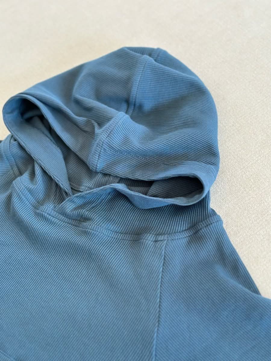 Ribbed Hooded Romper