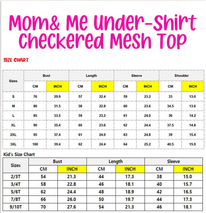 Mommy & Me Checkered Mesh Tops