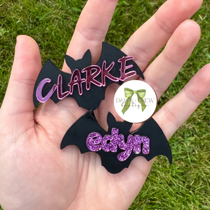 Bat Name Hair Clip