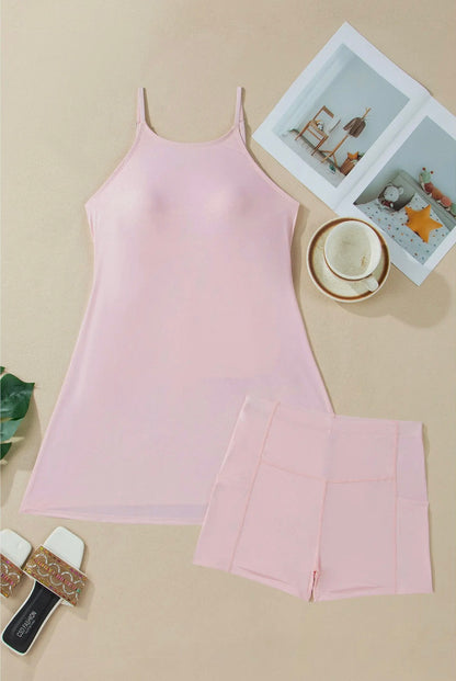 Beau Blue Tank Dress & Shorts Athletic Set
