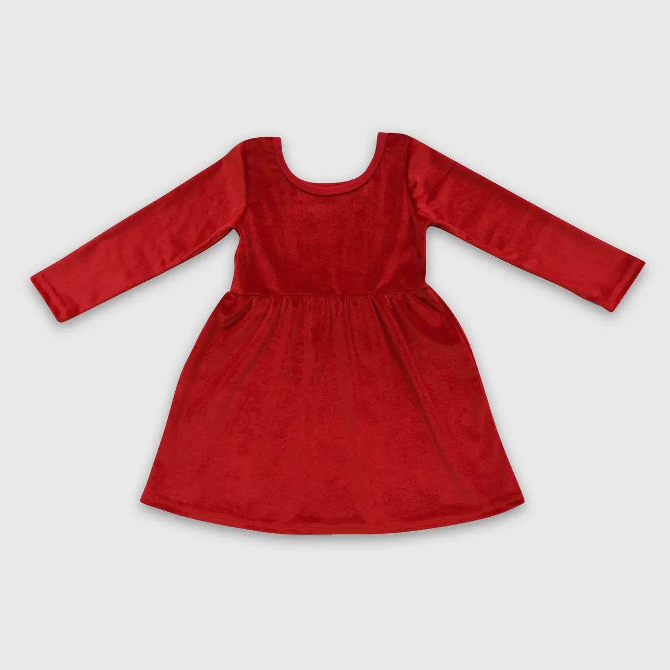 Red Velvet Long Sleeve Dress