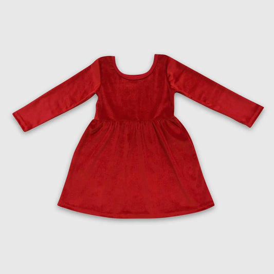 Red Velvet Long Sleeve Dress