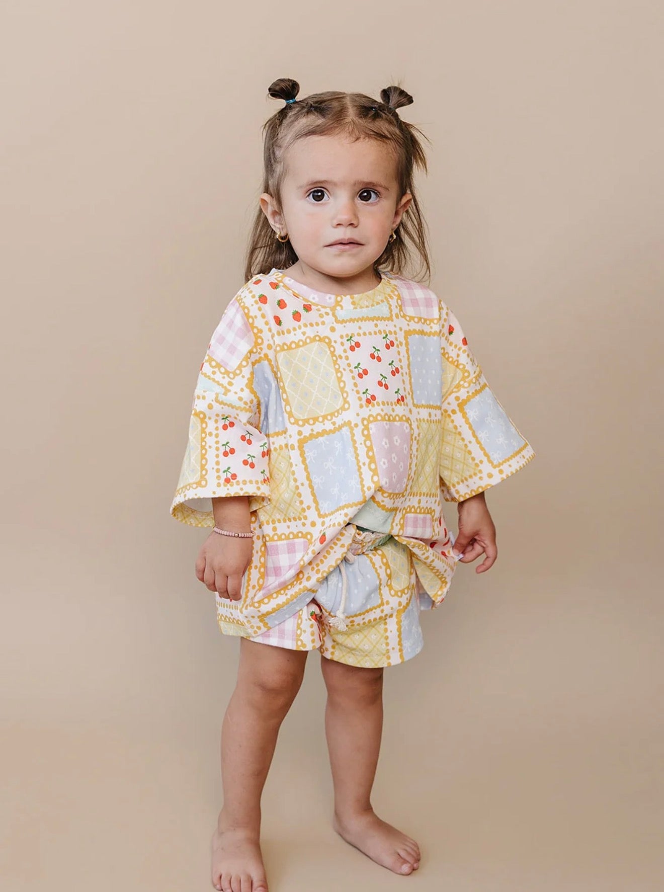 Sweet Patchwork Shorts Set