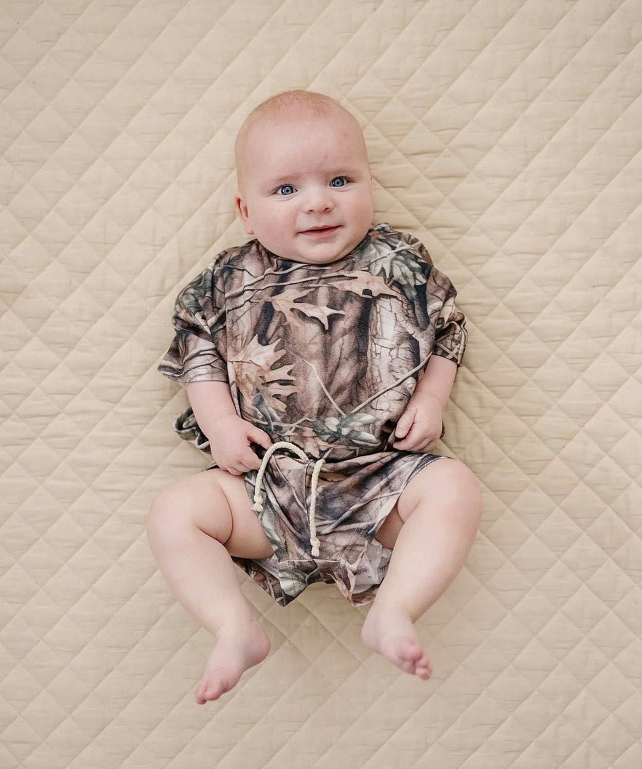 Brown Camo Shorts Set