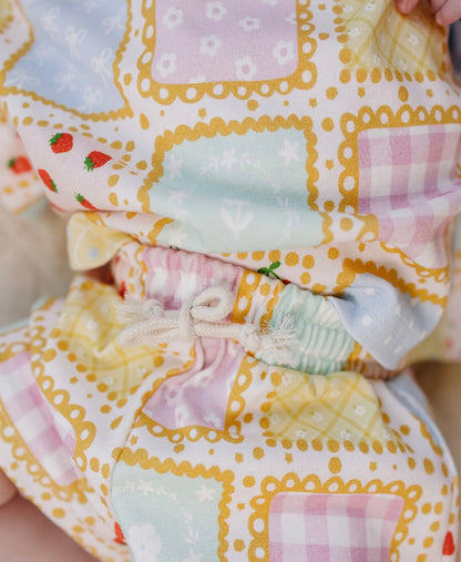 Sweet Patchwork Shorts Set