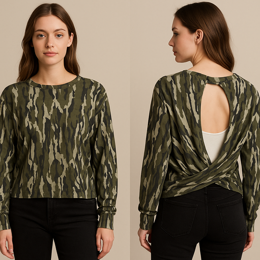 Camo Open Back Top