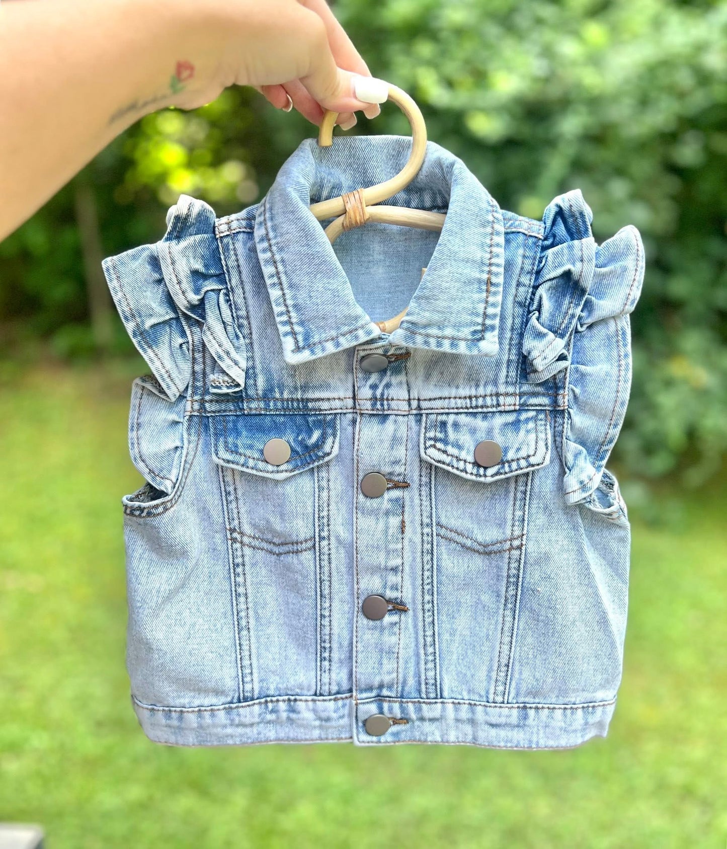 Hand Embroidered Denim Vest