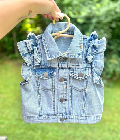 Hand Embroidered Denim Vest