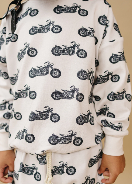 White Motorcycle Jogger Set