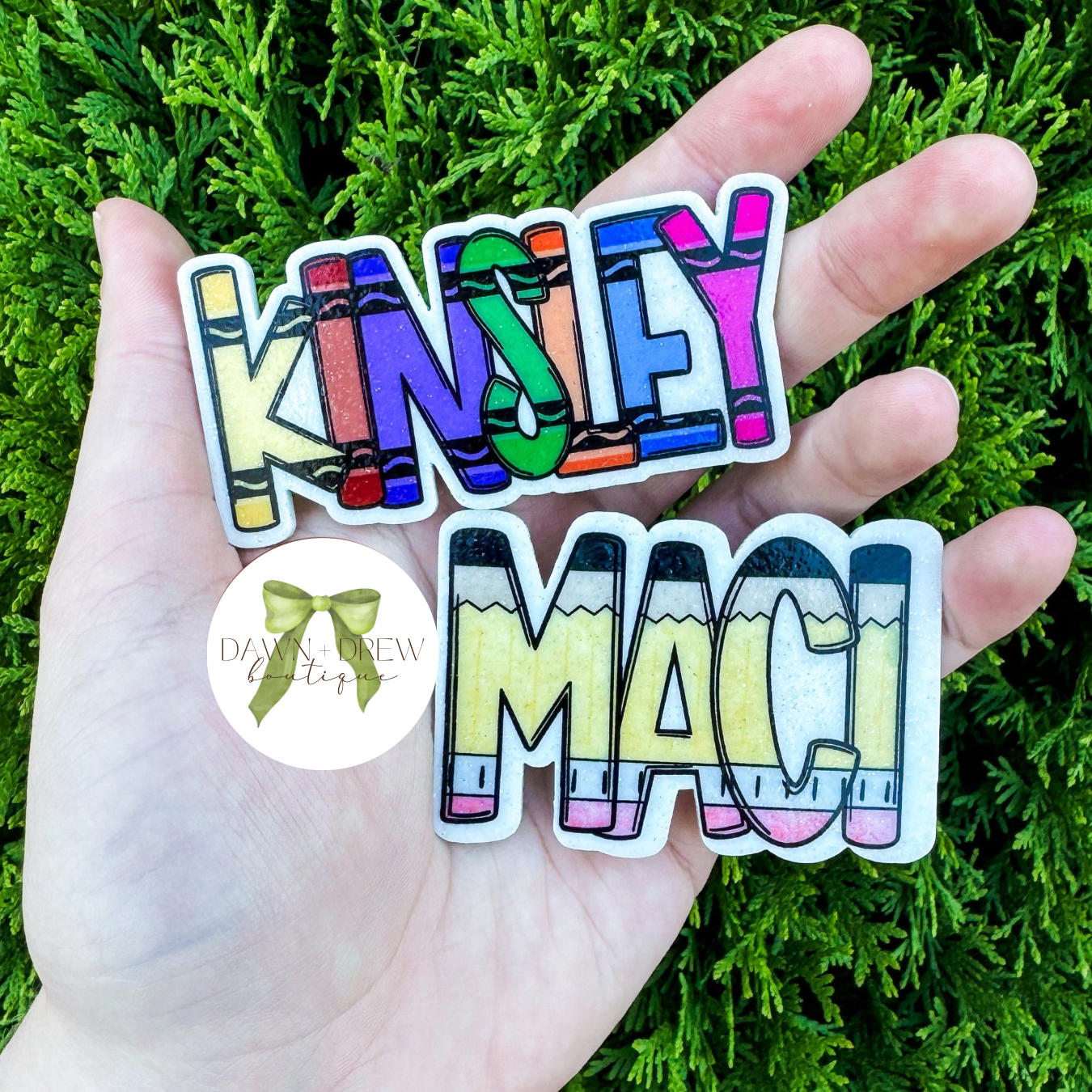 Pencil/Crayon Letters Hair Clip