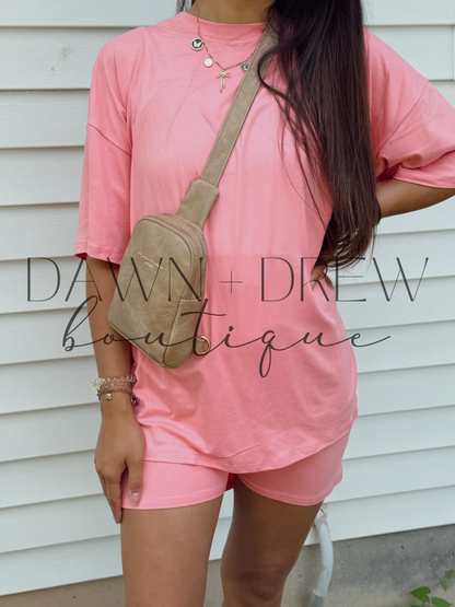 Oversized Solid Tee + Biker Shorts — CLOSES 6/28