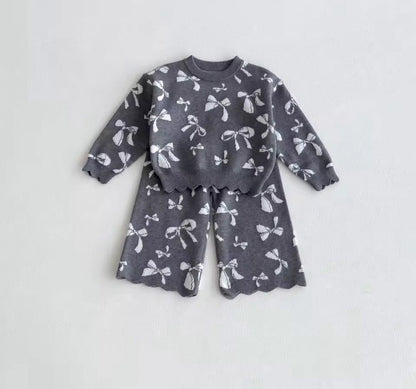 Jacquard Bow Sweater Set - CLOSES 11/11