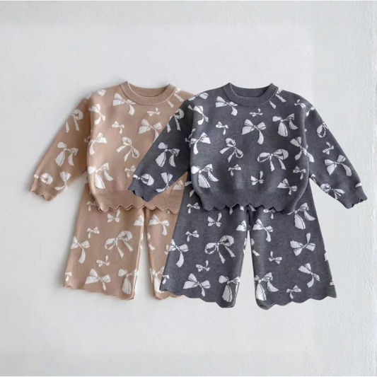 Jacquard Bow Sweater Set - CLOSES 11/11