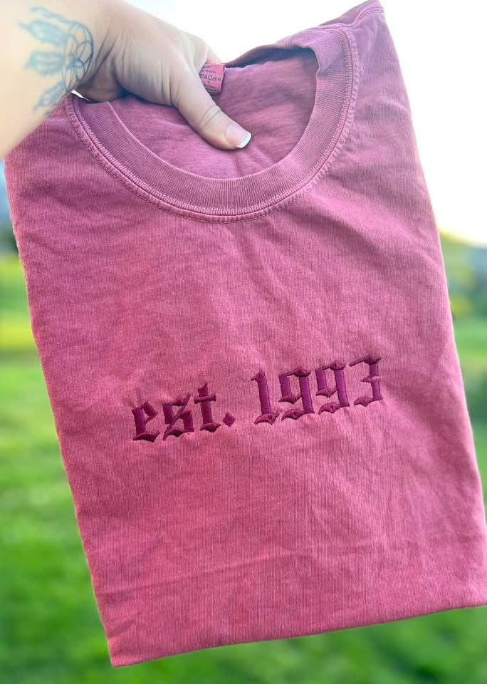 Custom Sayings Embroidered Crew & Tee - CLOSES 8/1