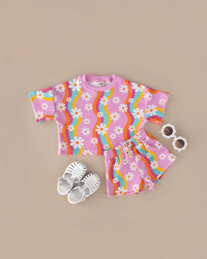Groovy Daisy Shorts Set