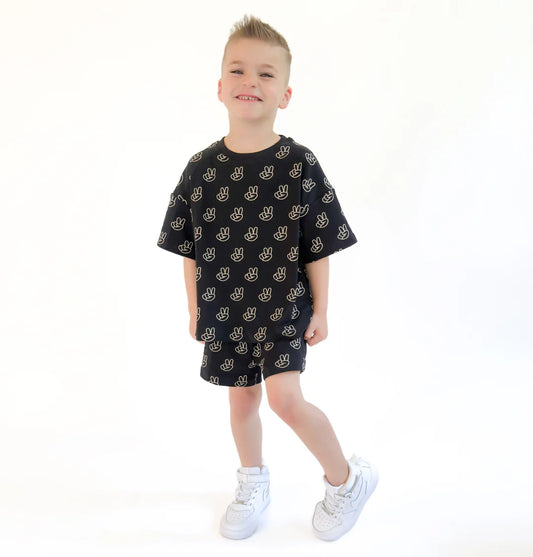 Peace Sign Shorts Set