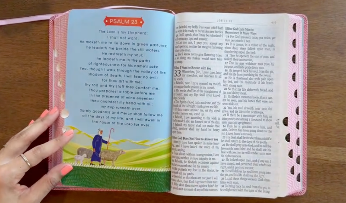 KJV Kids Pink Faux Leather Bible