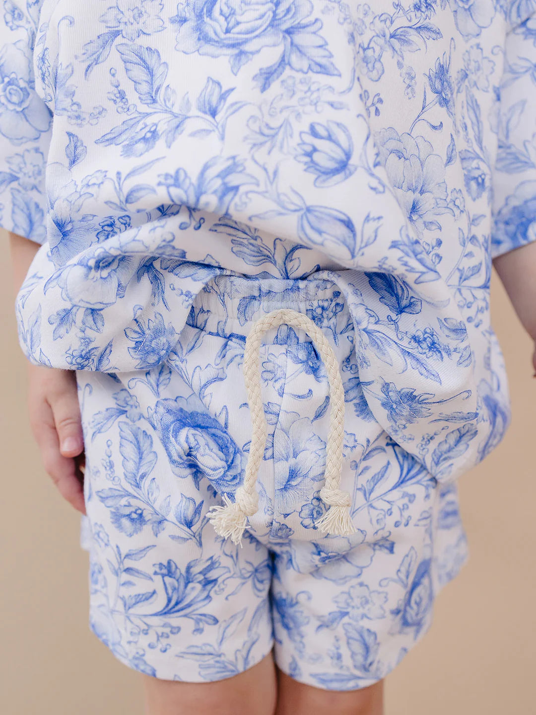 Blue Flowers Shorts Set