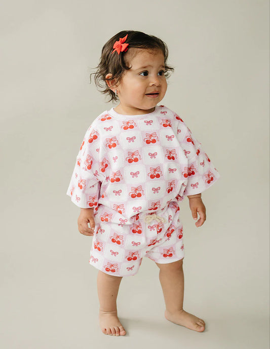 Checkered Cherries Shorts Set