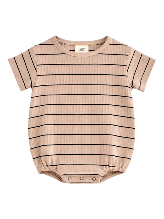 Tan & Black Stripe Ribbed T-Shirt Bubble