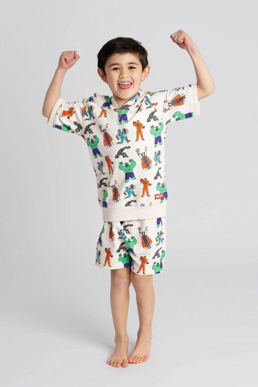 Superhero Short Sleeve Hoodie + Shorts
