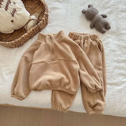Kids Double Fleece 1/2 Zip Set - CLOSES 10/8