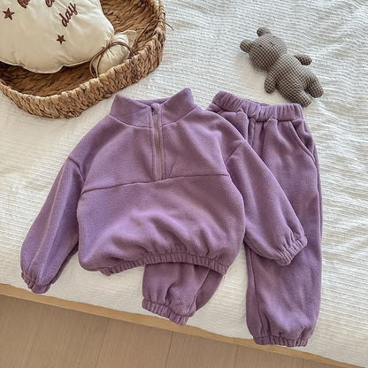 Kids Double Fleece 1/2 Zip Set - CLOSES 10/8