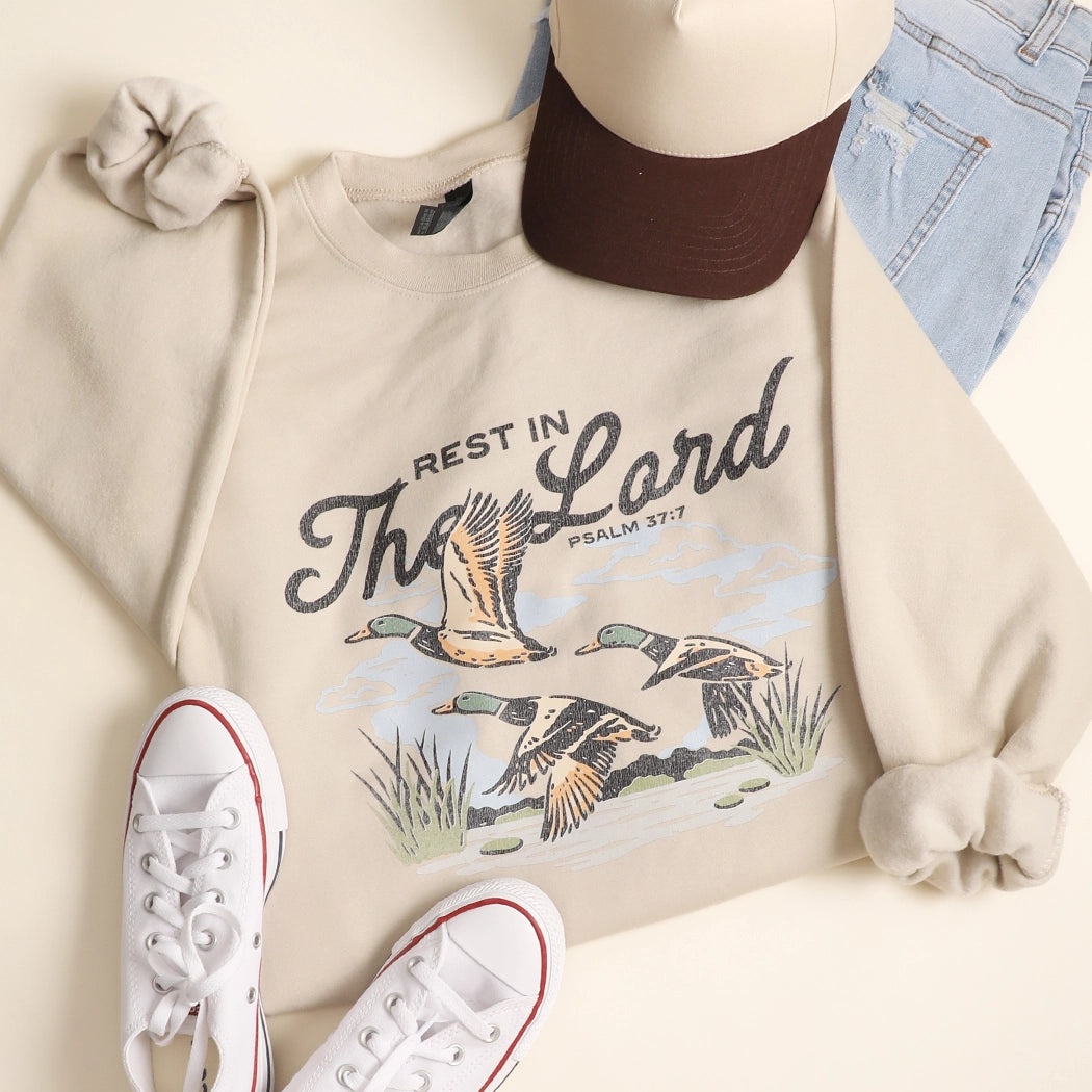 Rest in the Lord Mallard Crewneck