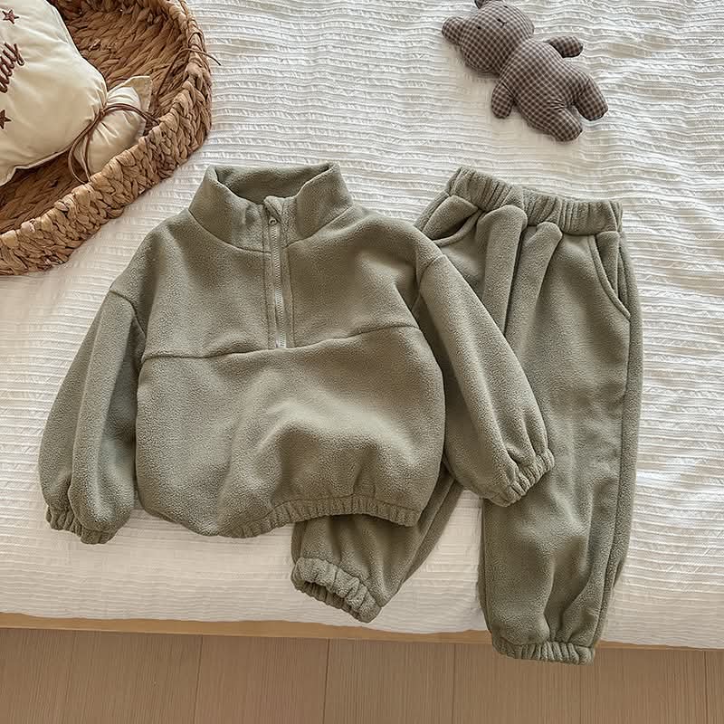 Kids Double Fleece 1/2 Zip Set - CLOSES 10/8