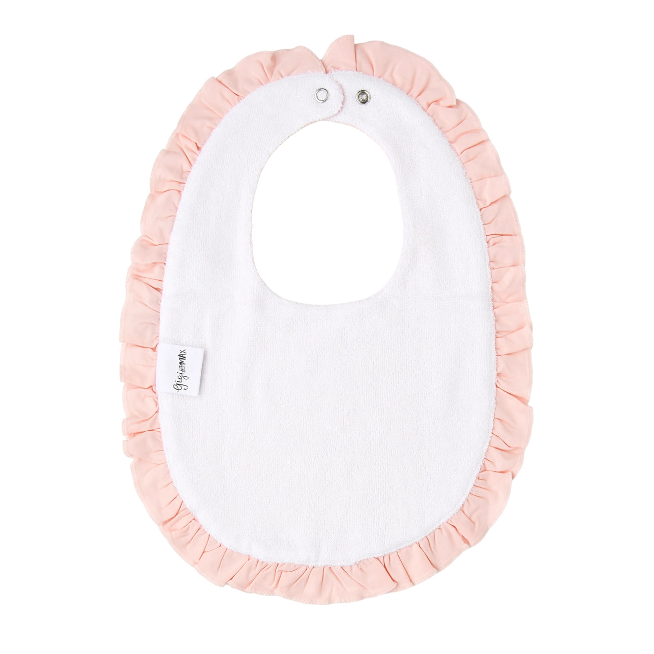 Baby Pink Snap Bamboo Ruffle Bib