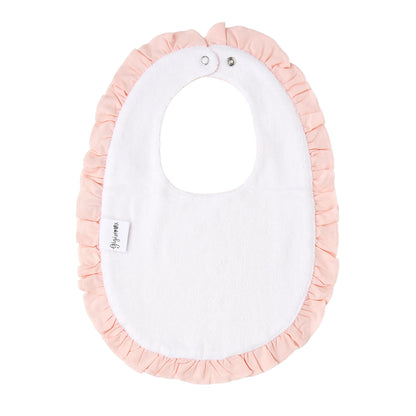 Baby Pink Snap Bamboo Ruffle Bib