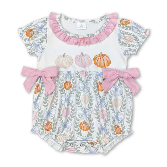 Pink Bow Pumpkin Romper