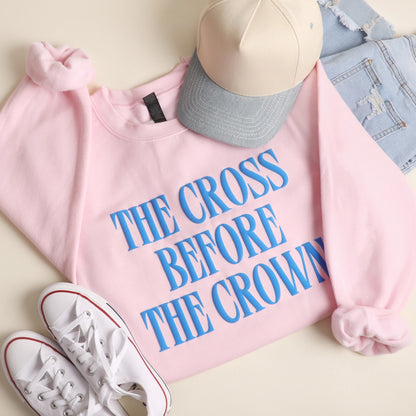 The Cross Before the Crown Puff Print Crewneck