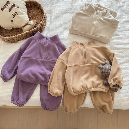 Kids Double Fleece 1/2 Zip Set - CLOSES 10/8