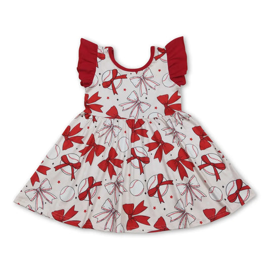 Red & Baseball Bows Dress
