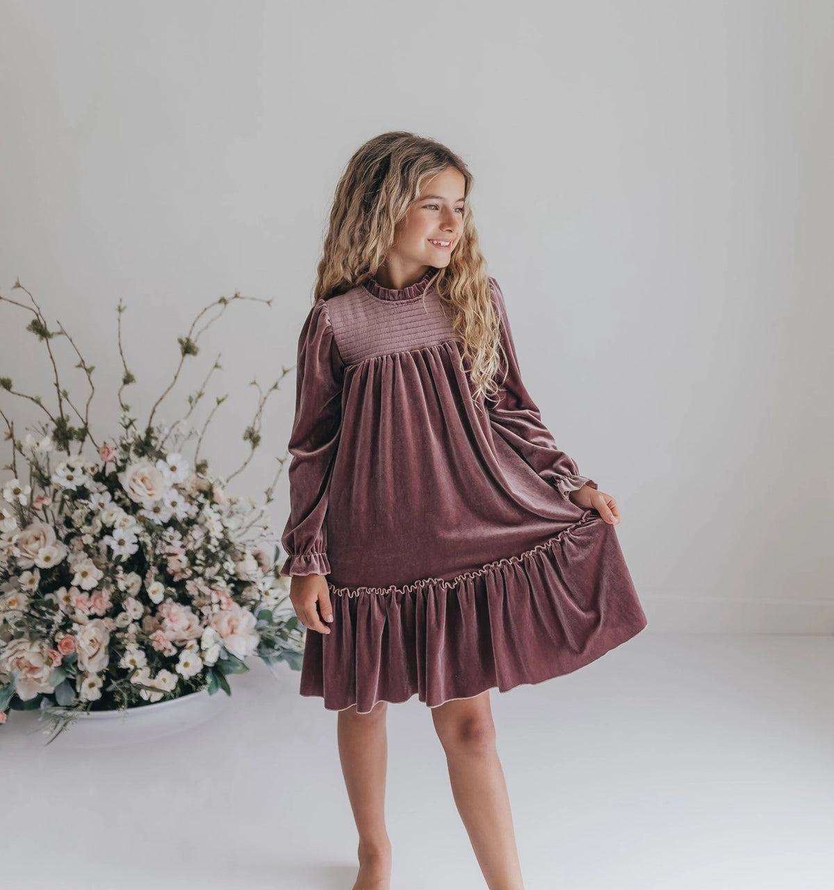 Dusty Rose Velvet Holiday Dress
