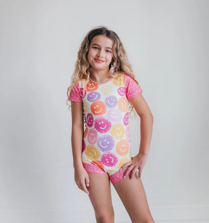 Bright Smiley Bow Leotard