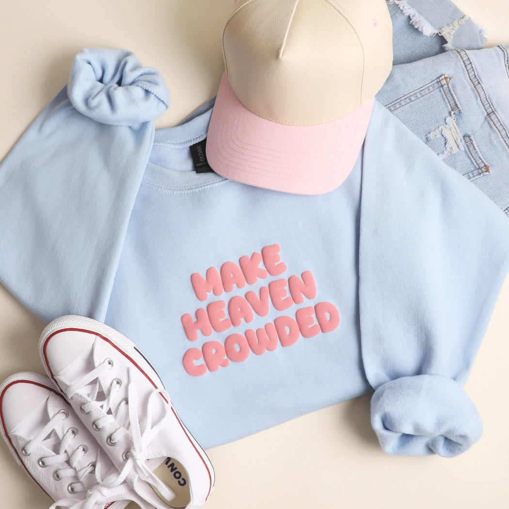 Make Heaven Crowded Puff Print Crewneck