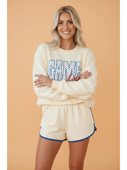 Polka Dot Game Day Sweatshirt & Shorts Set