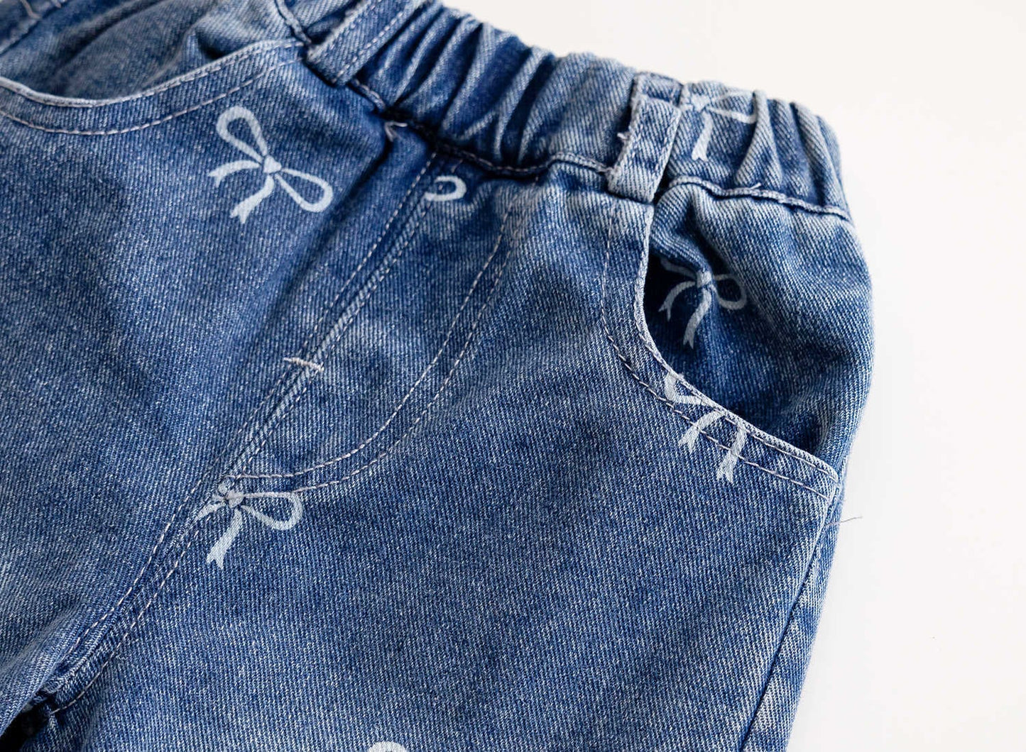 Wide Leg Bow Denim Jeans - CLOSES 9/14