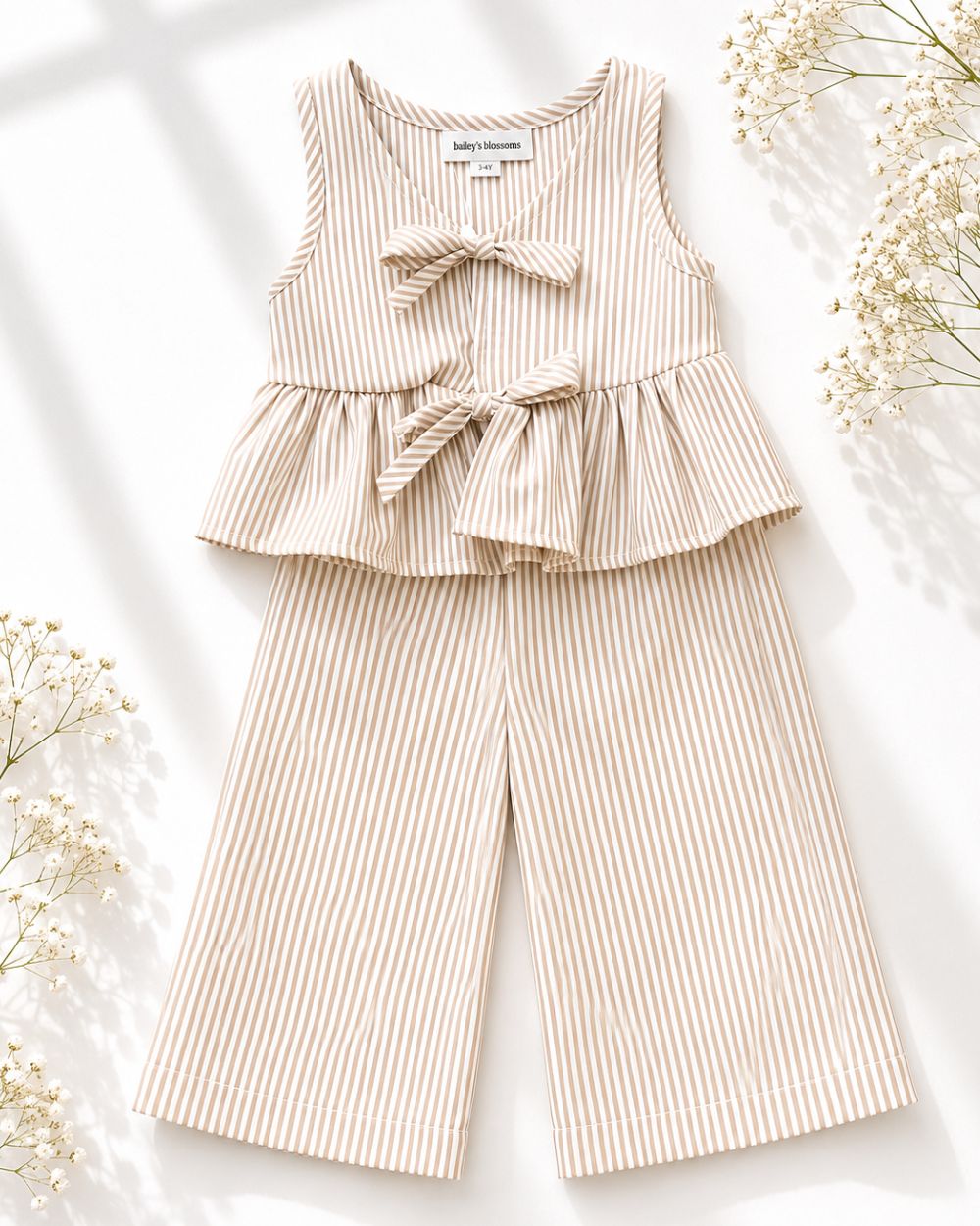 Oat Milk Tie Front Two-Piece Set