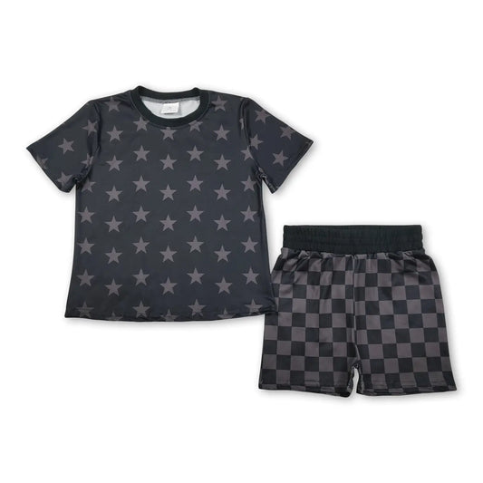 Checkered Stars Lounge Shorts Set